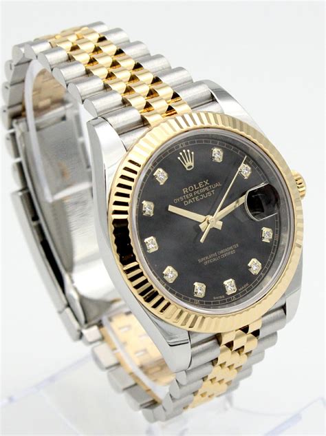 rolex datejust black dial two tone|Rolex Datejust champagne dial price.